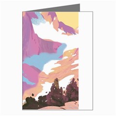 Pink Mountains Grand Canyon Psychedelic Mountain Greeting Card by Modalart