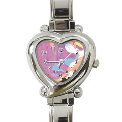 Pink Mountains Grand Canyon Psychedelic Mountain Heart Italian Charm Watch by Modalart