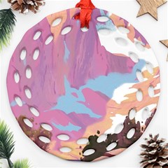 Pink Mountains Grand Canyon Psychedelic Mountain Ornament (round Filigree)