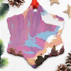 Pink Mountains Grand Canyon Psychedelic Mountain Ornament (snowflake)