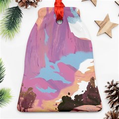 Pink Mountains Grand Canyon Psychedelic Mountain Bell Ornament (two Sides)