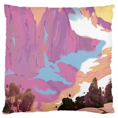 Pink Mountains Grand Canyon Psychedelic Mountain Large Cushion Case (one Side) by Modalart