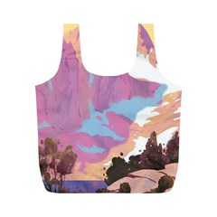 Pink Mountains Grand Canyon Psychedelic Mountain Full Print Recycle Bag (m) by Modalart