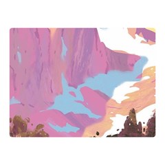 Pink Mountains Grand Canyon Psychedelic Mountain Two Sides Premium Plush Fleece Blanket (mini)