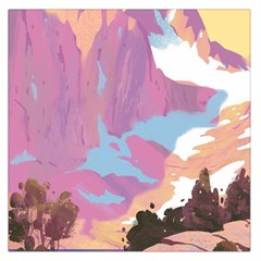 Pink Mountains Grand Canyon Psychedelic Mountain Square Satin Scarf (36  X 36 )