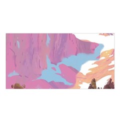 Pink Mountains Grand Canyon Psychedelic Mountain Satin Shawl 45  X 80 