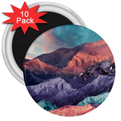 Adventure Psychedelic Mountain 3  Magnets (10 Pack) 