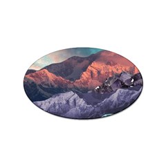 Adventure Psychedelic Mountain Sticker Oval (10 Pack)