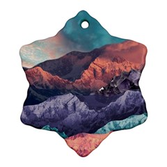 Adventure Psychedelic Mountain Snowflake Ornament (two Sides)