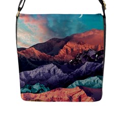 Adventure Psychedelic Mountain Flap Closure Messenger Bag (l)