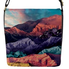 Adventure Psychedelic Mountain Flap Closure Messenger Bag (s)