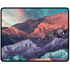 Adventure Psychedelic Mountain Two Sides Fleece Blanket (medium)