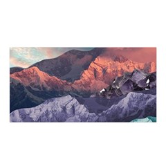 Adventure Psychedelic Mountain Satin Wrap 35  X 70 