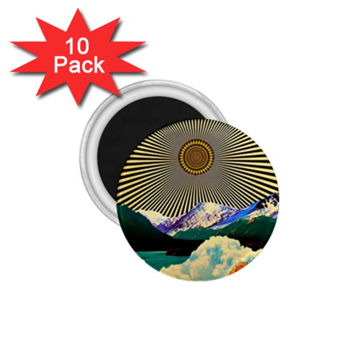 Surreal Art Psychadelic Mountain 1.75  Magnets (10 pack) 