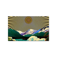 Surreal Art Psychadelic Mountain Sticker (rectangular)