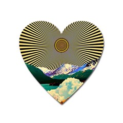 Surreal Art Psychadelic Mountain Heart Magnet