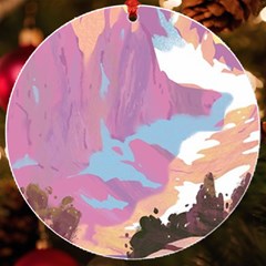 Pink Mountains Grand Canyon Psychedelic Mountain Uv Print Acrylic Ornament Round