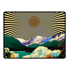 Surreal Art Psychadelic Mountain Two Sides Fleece Blanket (small) by Modalart