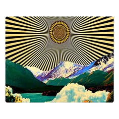 Surreal Art Psychadelic Mountain Two Sides Premium Plush Fleece Blanket (large) by Modalart