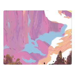 Pink Mountains Grand Canyon Psychedelic Mountain Premium Plush Fleece Blanket (large) by Modalart