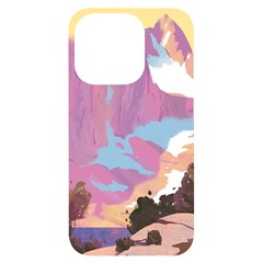 Pink Mountains Grand Canyon Psychedelic Mountain Iphone 14 Pro Black Uv Print Case