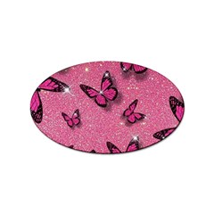 Pink Glitter Butterfly Sticker Oval (10 Pack) by Modalart