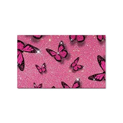 Pink Glitter Butterfly Sticker Rectangular (100 Pack) by Modalart