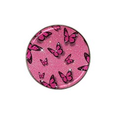 Pink Glitter Butterfly Hat Clip Ball Marker (10 Pack) by Modalart