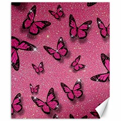 Pink Glitter Butterfly Canvas 20  X 24  by Modalart