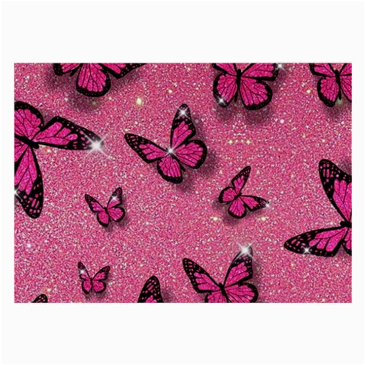 Pink Glitter Butterfly Large Glasses Cloth (2 Sides)