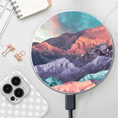 Adventure Psychedelic Mountain Wireless Fast Charger(white) by Modalart