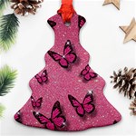 Pink Glitter Butterfly Ornament (Christmas Tree)  Front