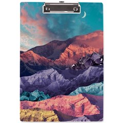 Adventure Psychedelic Mountain A4 Acrylic Clipboard by Modalart