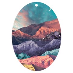 Adventure Psychedelic Mountain Uv Print Acrylic Ornament Oval