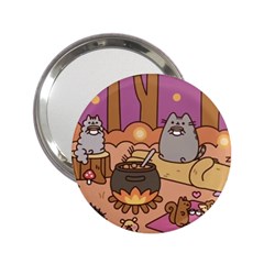 Pusheen Cute Fall The Cat 2 25  Handbag Mirrors by Modalart