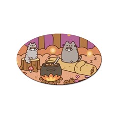 Pusheen Cute Fall The Cat Sticker Oval (100 Pack) by Modalart