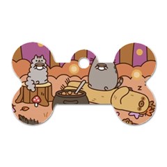 Pusheen Cute Fall The Cat Dog Tag Bone (one Side) by Modalart