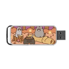 Pusheen Cute Fall The Cat Portable Usb Flash (one Side) by Modalart