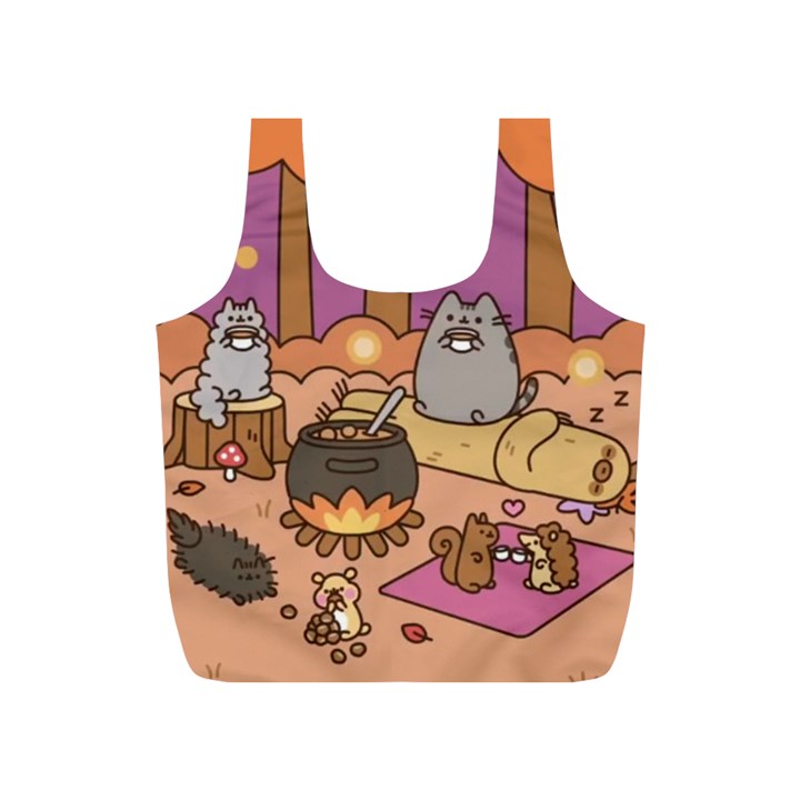 Pusheen Cute Fall The Cat Full Print Recycle Bag (S)