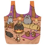 Pusheen Cute Fall The Cat Full Print Recycle Bag (XL) Front