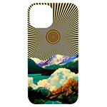 Surreal Art Psychadelic Mountain iPhone 14 Black UV Print Case Front