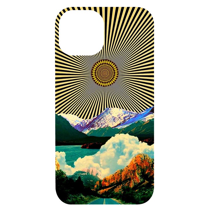 Surreal Art Psychadelic Mountain iPhone 14 Black UV Print Case