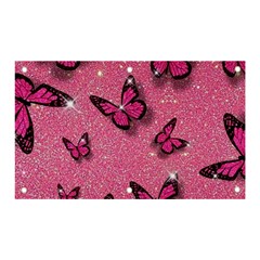 Pink Glitter Butterfly Banner And Sign 5  X 3  by Modalart