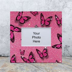 Pink Glitter Butterfly White Box Photo Frame 4  X 6  by Modalart