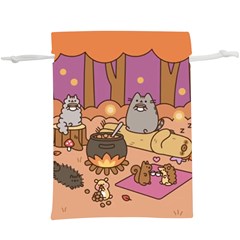 Pusheen Cute Fall The Cat Lightweight Drawstring Pouch (xl) by Modalart