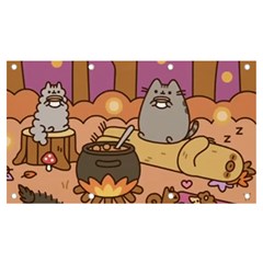 Pusheen Cute Fall The Cat Banner And Sign 7  X 4 