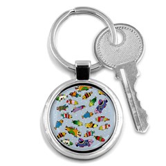 Fish Ocean Sea Water Diving Blue Key Chain (round) by Modalart