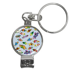 Fish Ocean Sea Water Diving Blue Nail Clippers Key Chain