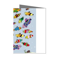 Fish Ocean Sea Water Diving Blue Mini Greeting Cards (pkg Of 8)