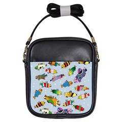 Fish Ocean Sea Water Diving Blue Girls Sling Bag by Modalart